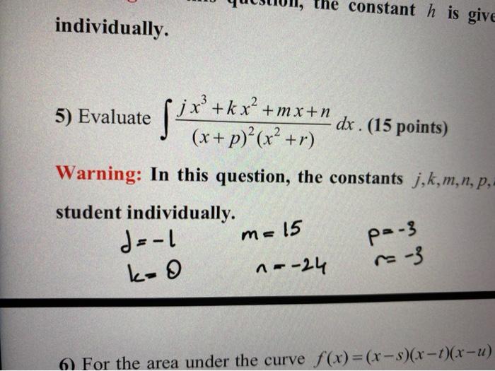 Solved The Constant H Is Give Individually X K X M X Chegg Com