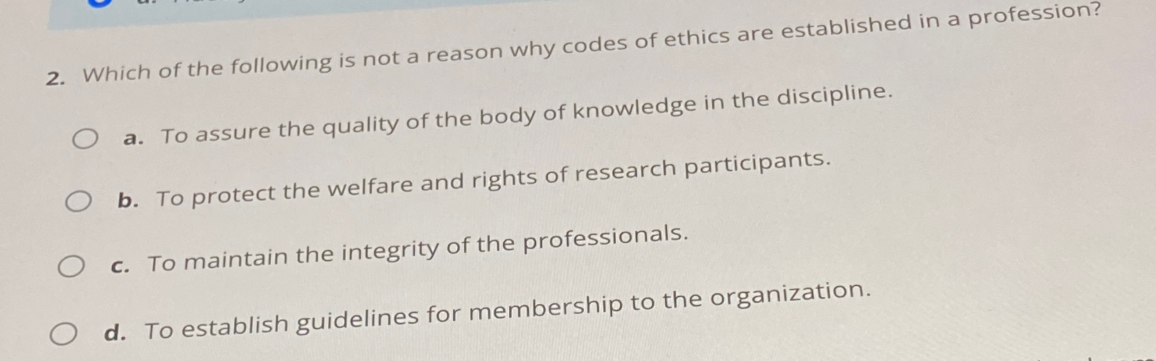 Solved Which of the following is not a reason why codes of | Chegg.com
