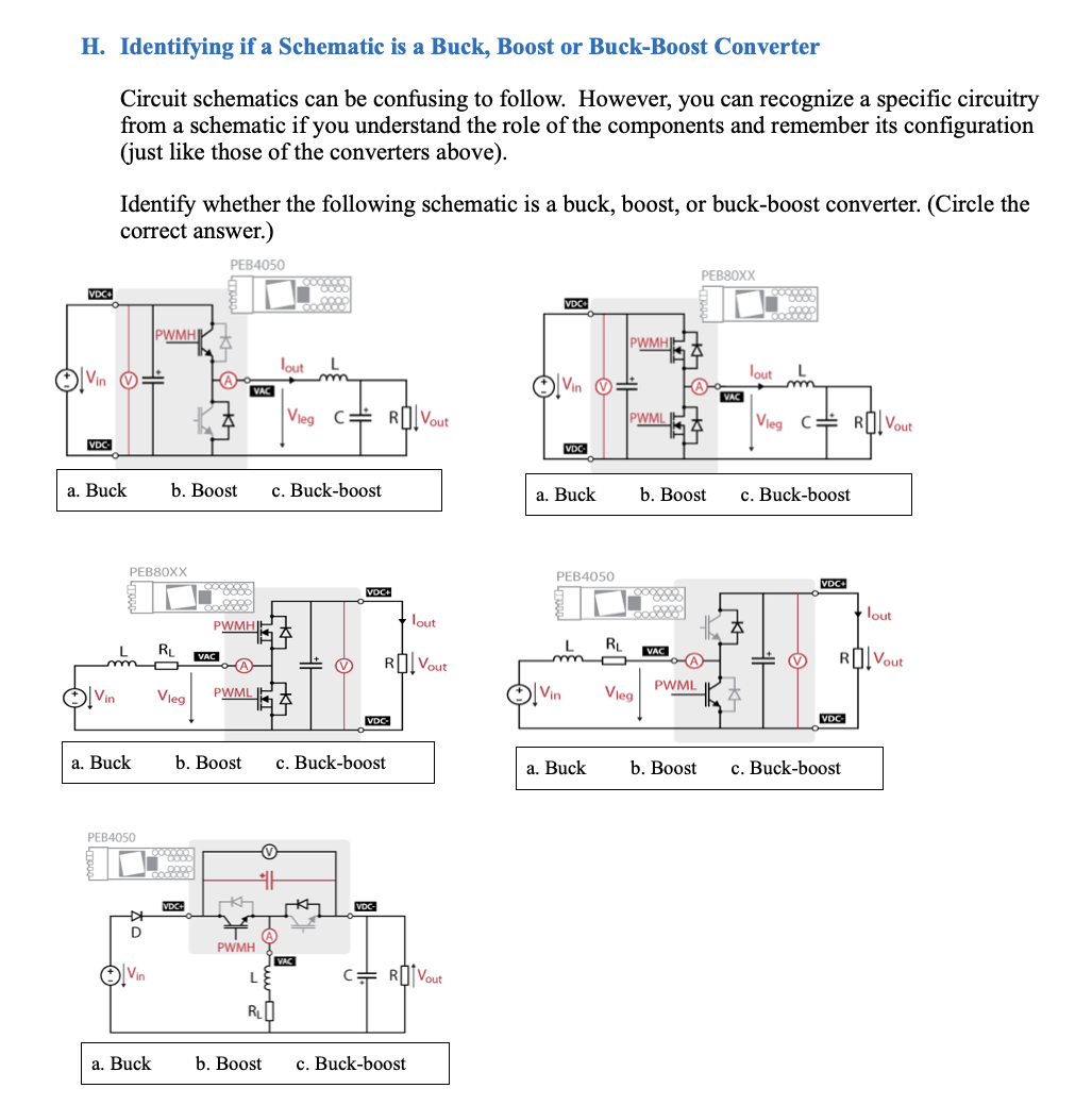Solved H. ﻿Identifying if a Schematic is a Buck, Boost or | Chegg.com