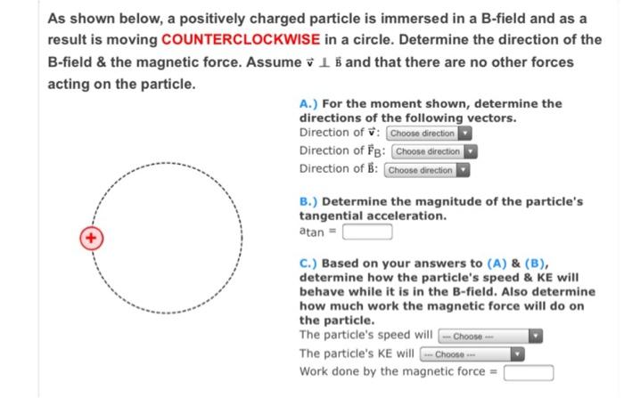Solved As shown below, a positively charged particle is | Chegg.com