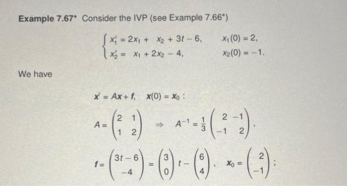 Solved Example 7.67* Consider the IVP (see Example 7.66*) | Chegg.com