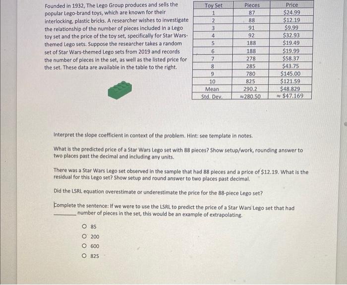 Founded in 1932, The Lego Group produces and sells