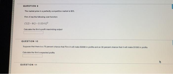 Solved QUESTION The market price in a perfectly competitive | Chegg.com