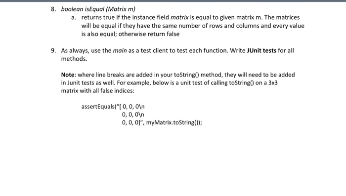 Solved Part 3: Matrix Library We will be creating a class | Chegg.com