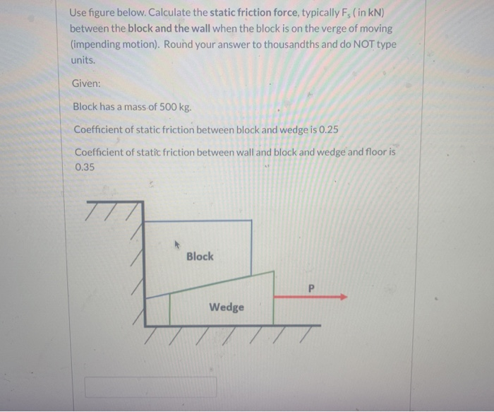 Solved Use Figure Below. Calculate The Static Friction | Chegg.com