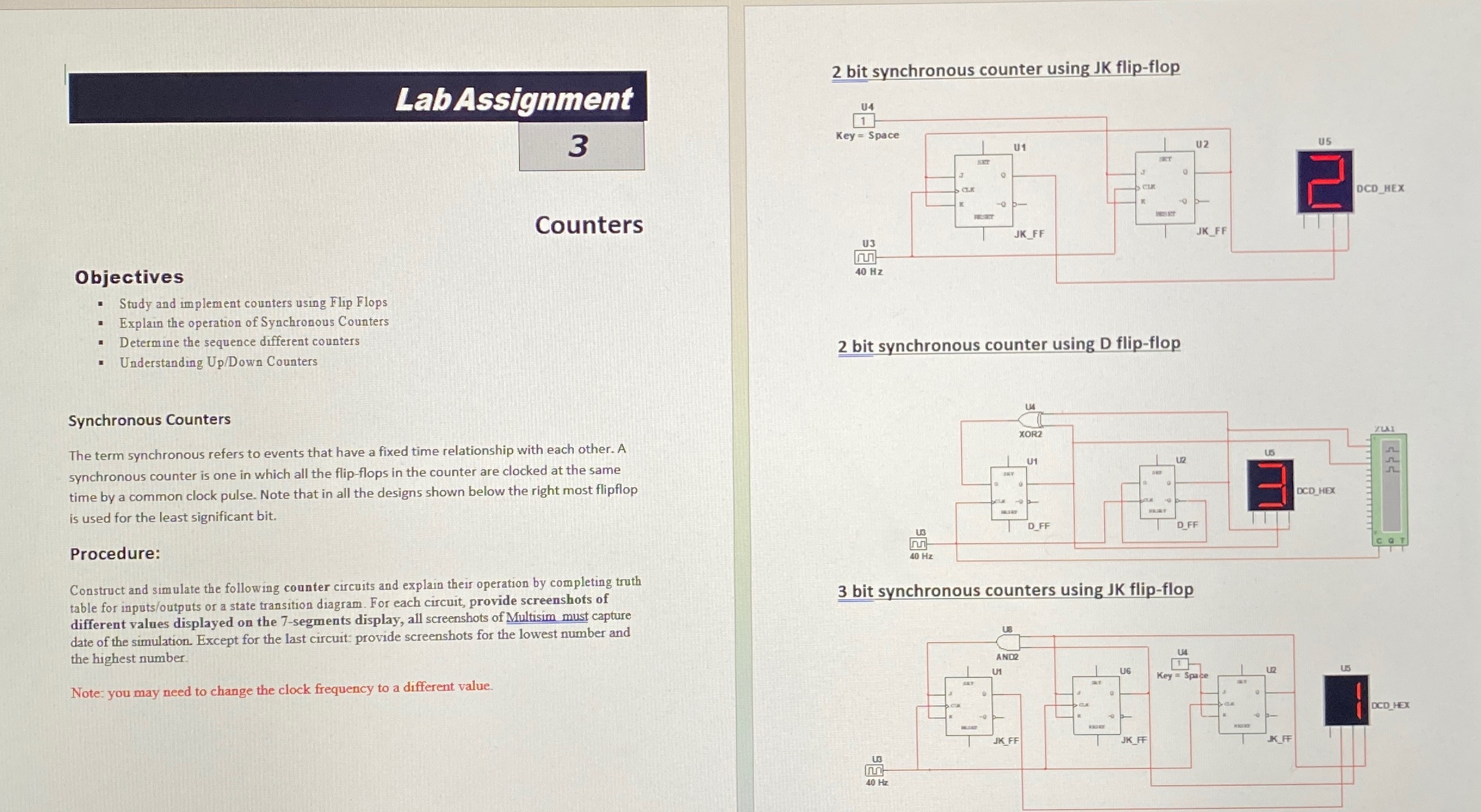 Solved LabAssignment3CountersObjectivesStudy and implement | Chegg.com