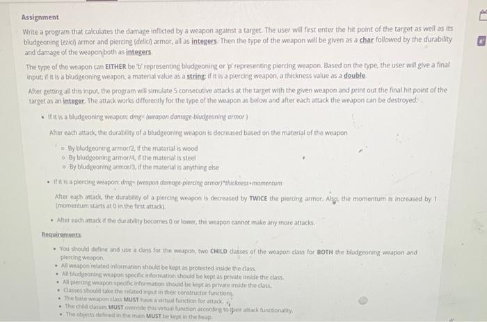 Solved Assignment Write a program that calculates the damage | Chegg.com