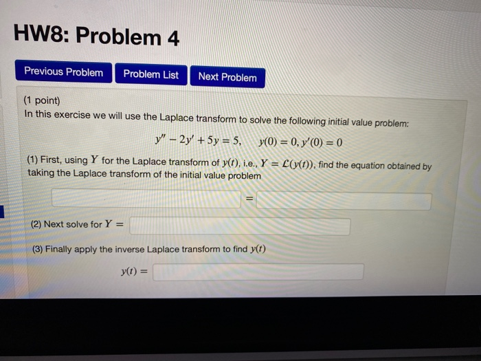 Solved HW8: Problem 1 Previous Problem Problem List Next | Chegg.com