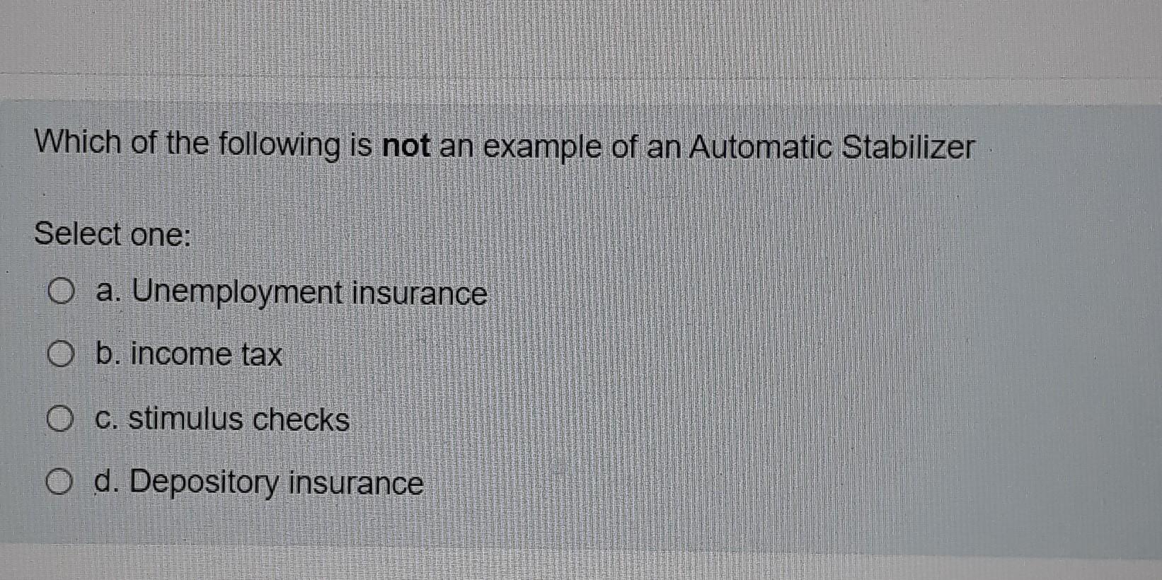 Solved Which Of The Following Is Not An Example Of An | Chegg.com