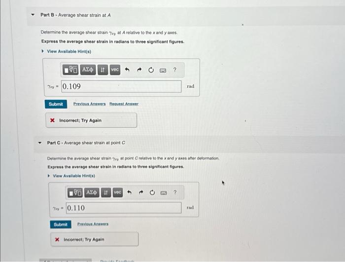 Solved Learning Goal: To determine the average normal strain | Chegg.com