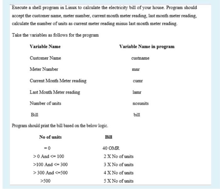 Solved Execute a shell program in Linux to calculate the | Chegg.com