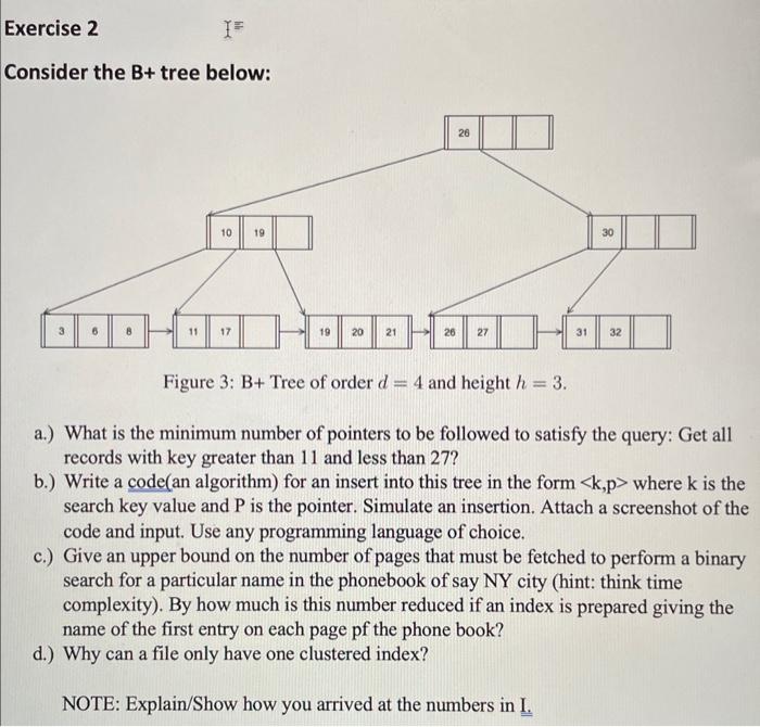 Solved Consider The B+ Tree Below: Figure 3: B+ Tree Of | Chegg.com