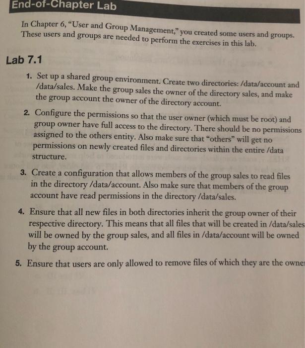 Solved In Chapter 6, "User And Group Management," You | Chegg.com