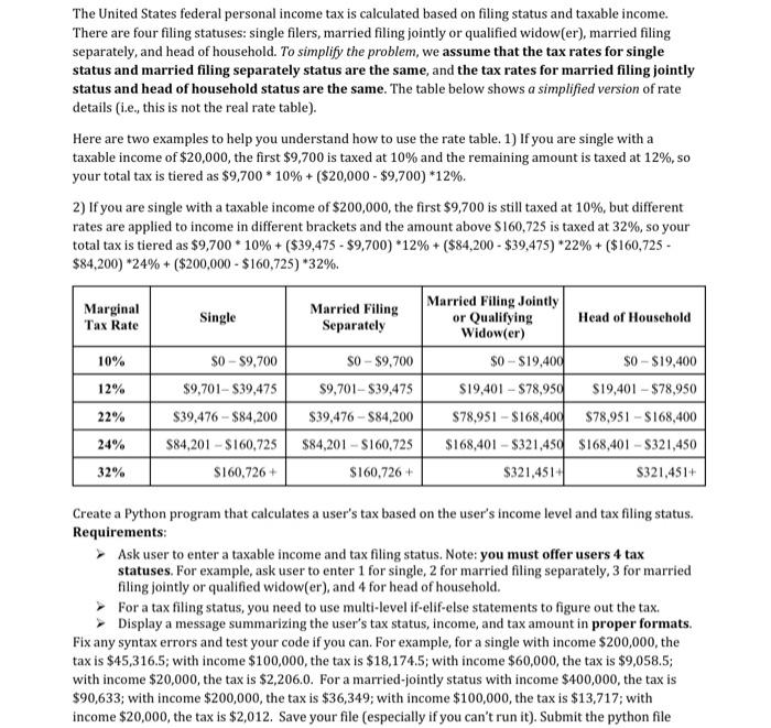 Solved The United States Federal Personal Income Tax Is | Chegg.com