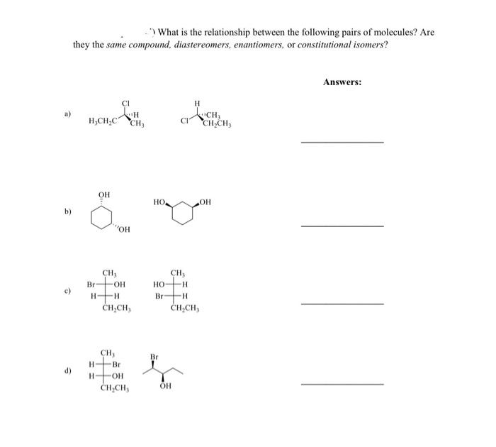 Solved What is the relationship between the following pairs | Chegg.com
