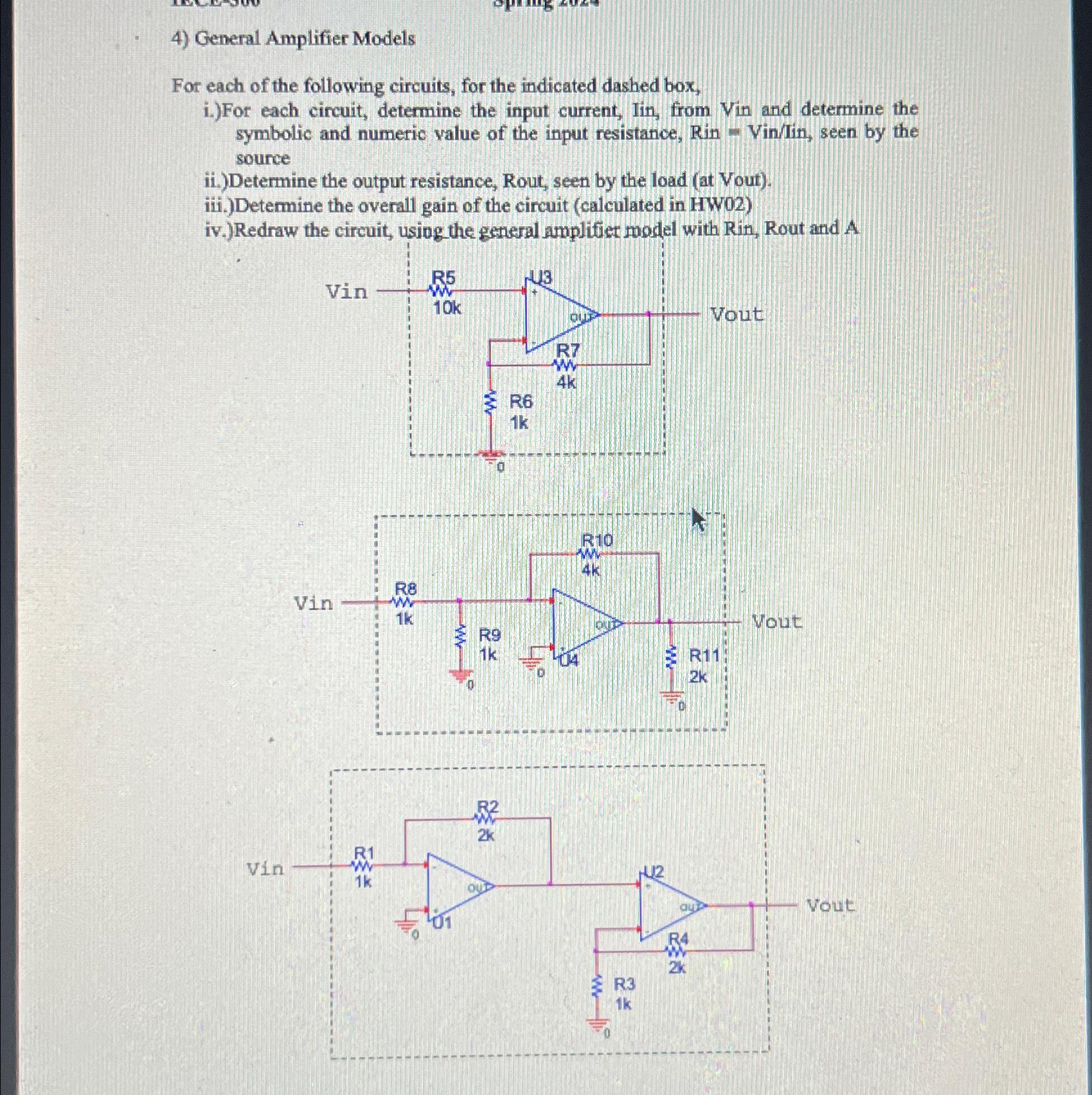 Solved General Amplifier ModelsFor each of the following | Chegg.com