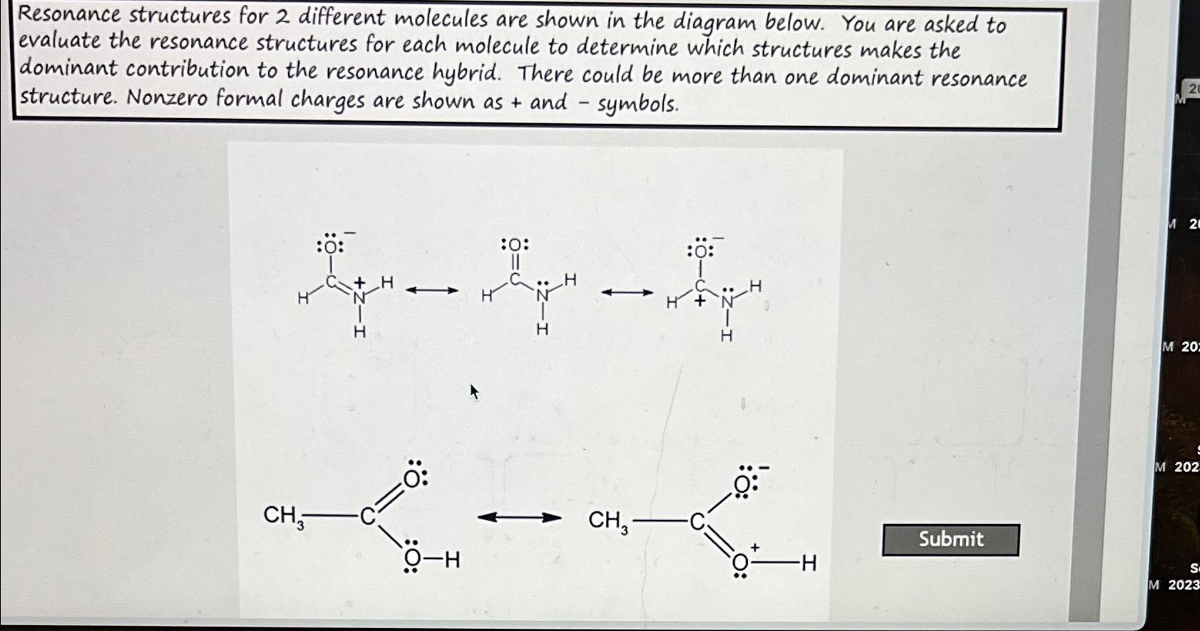 solved-resonance-structures-for-2-different-molecules-are-chegg