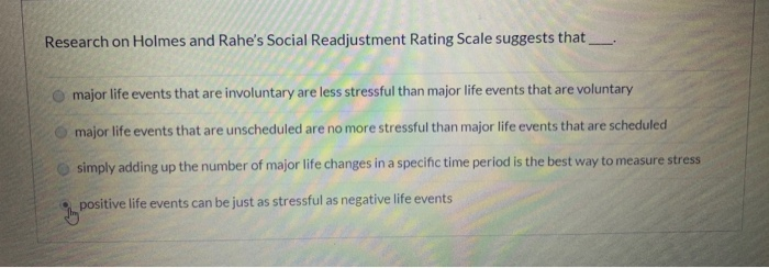 holmes rahe social readjustment rating scale