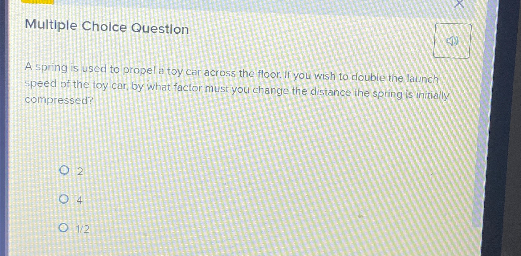 Solved Multiple Choice QuestionA spring is used to propel a | Chegg.com