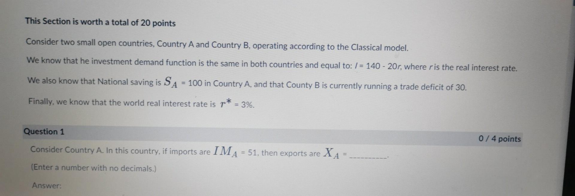 Solved This Section is worth a total of 20 points Consider | Chegg.com
