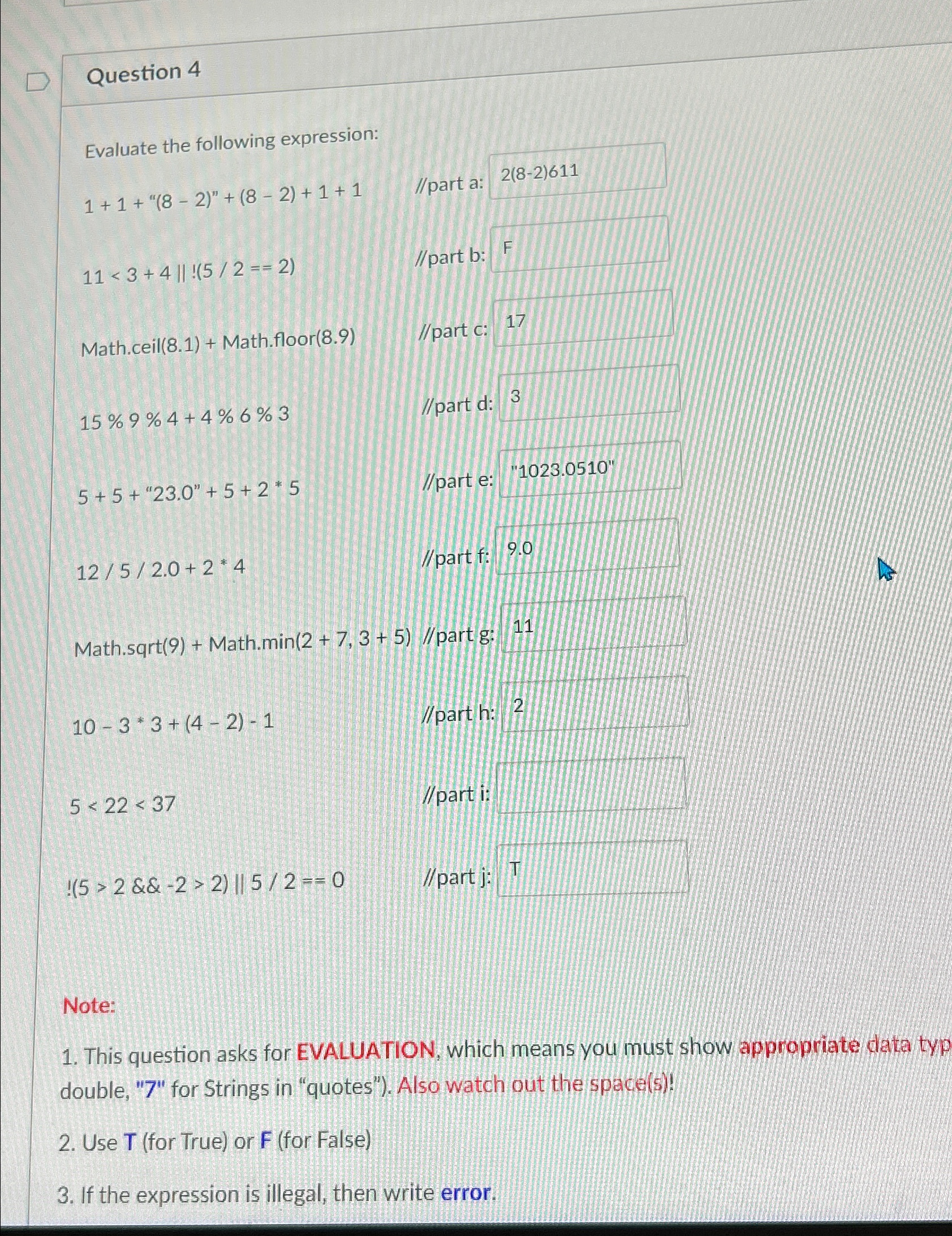Solved please answer part i )()( | Chegg.com