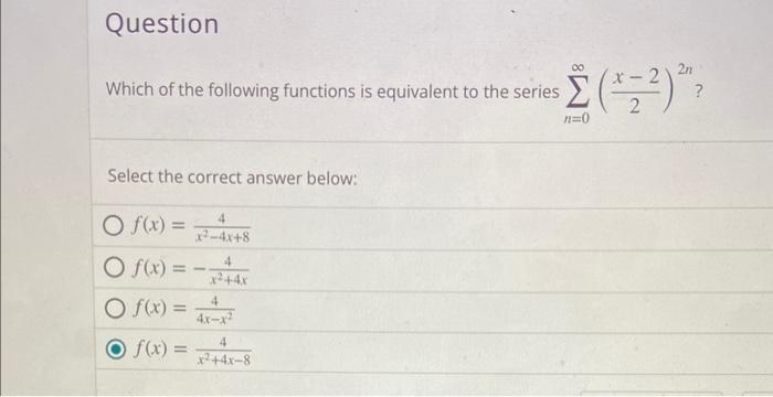 Solved Which of the following functions is equivalent to the | Chegg.com