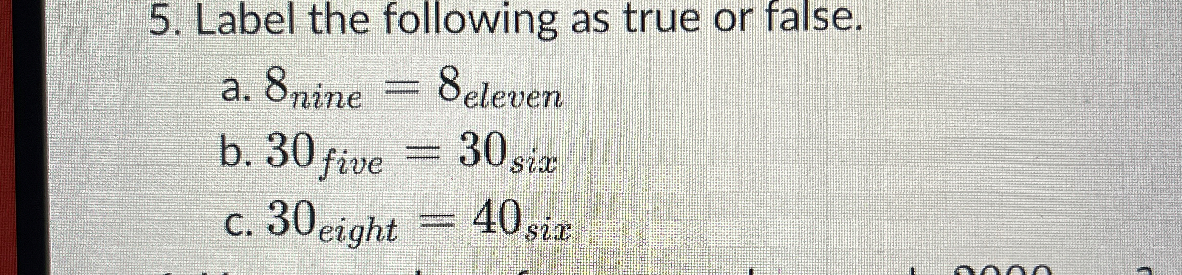 Solved Label the following as true or | Chegg.com