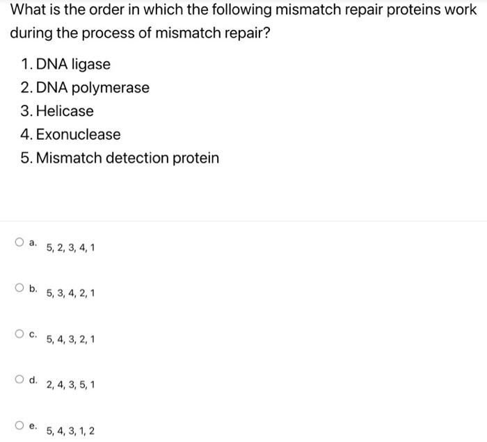 Solved Is mismatch repair strand-specific? Meaning it always | Chegg.com