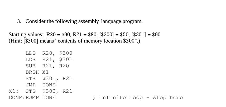 Solved 3. Consider the following assembly-language program. | Chegg.com