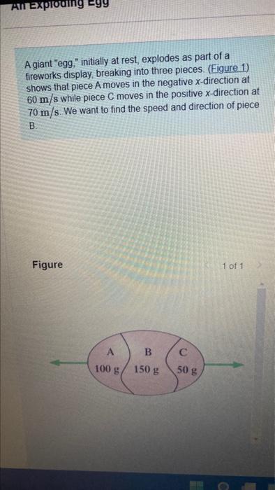 Solved Part toft What is the final momentum (pe of piece C? | Chegg.com