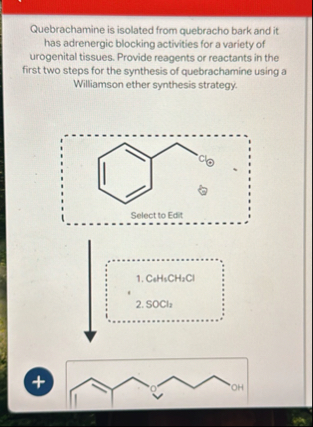 Solved Quebrachamine is isolated from quebracho bark and it | Chegg.com