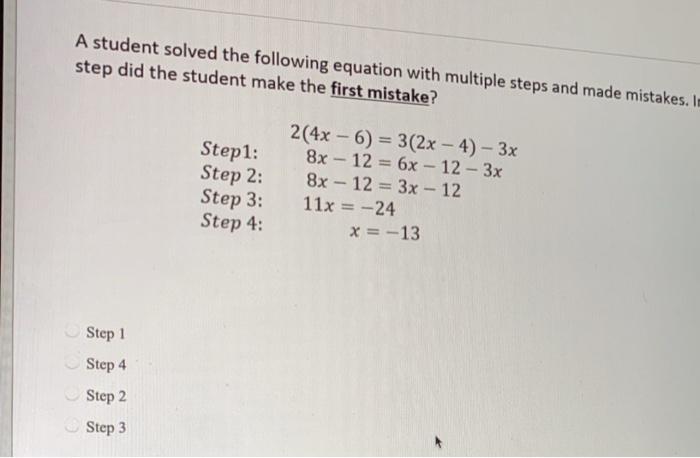 Solved A student solved the following equation with multiple | Chegg.com