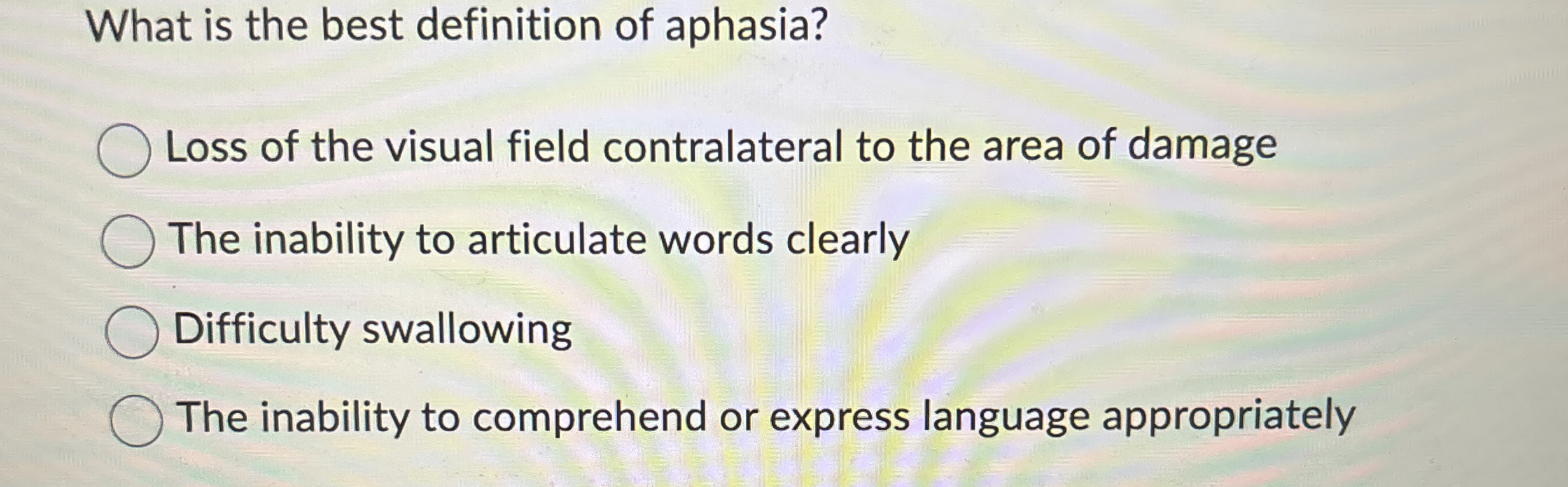 Solved What is the best definition of aphasia?Loss of the