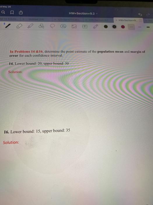 Solved d May 20 HW Section+9.2 HW Section 1 In Problems 14 & | Chegg.com