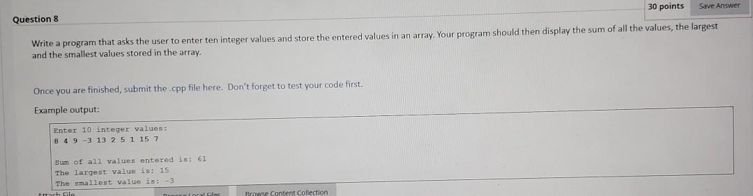 Solved 30 points Save Answer Question 8 Write a program that | Chegg.com