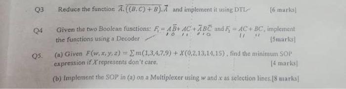 Solved Q3 Reduce the function A. (CB.C)+B). and implement it | Chegg.com