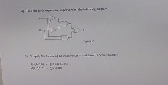 Solved 4) Find the logic expression representing the | Chegg.com