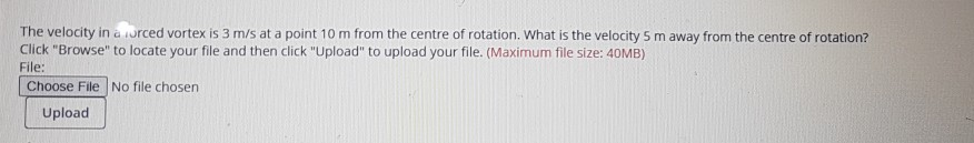 Solved The velocity in a forced vortex is 3 m/s at a point | Chegg.com