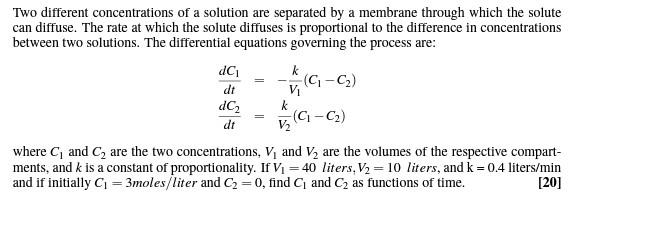 Solved Two different concentrations of a solution are | Chegg.com