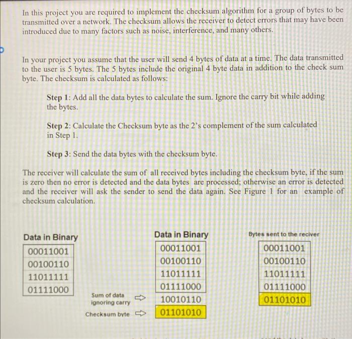 Solved In this project you are required to implement the | Chegg.com