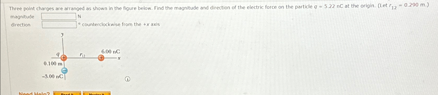 Solved Three point charges are arranged as shown in the | Chegg.com
