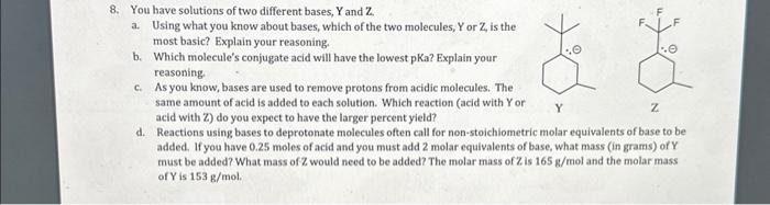 Solved 8. You have solutions of two different bases, \\( Y | Chegg.com
