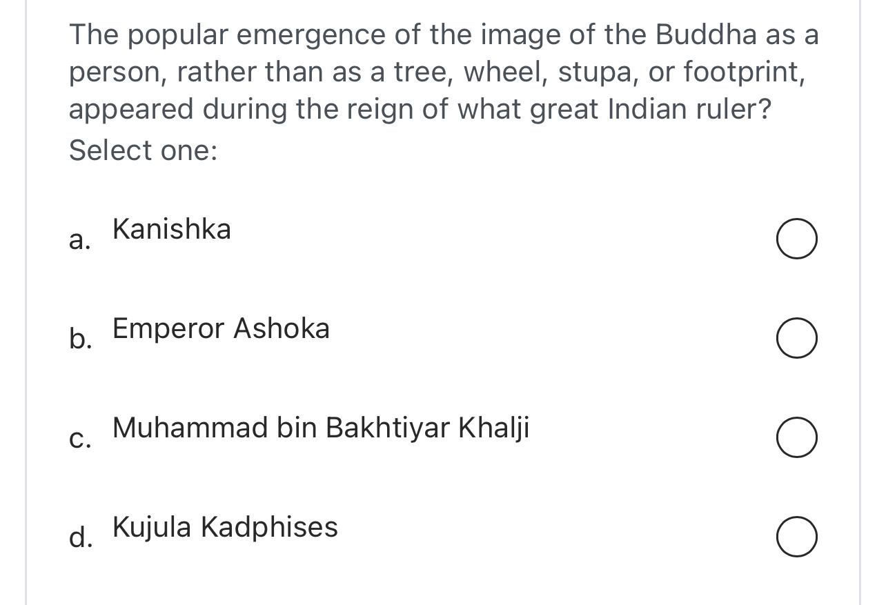 Solved The popular emergence of the image of the Buddha as a | Chegg.com