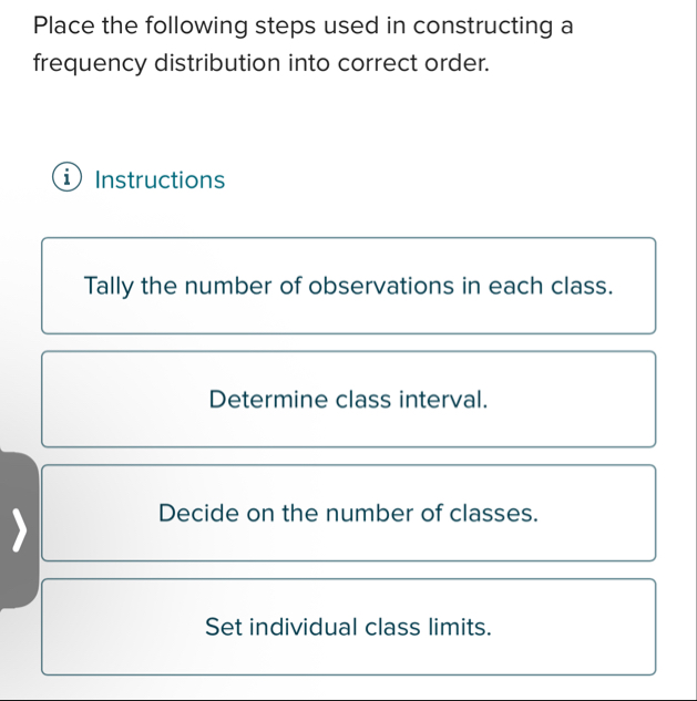 Solved Place the following steps used in constructing a | Chegg.com