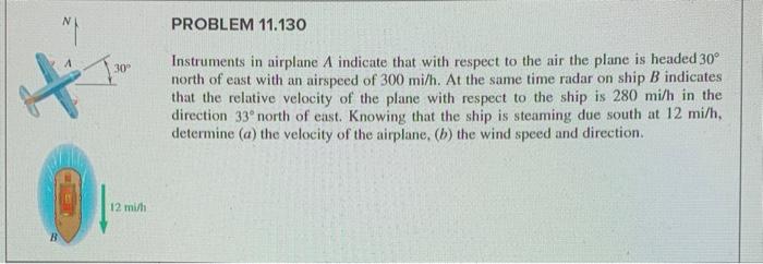 Solved PROBLEM 11.130 30 Instruments in airplane A indicate | Chegg.com