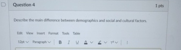 Solved Question 4Describe the main difference between | Chegg.com