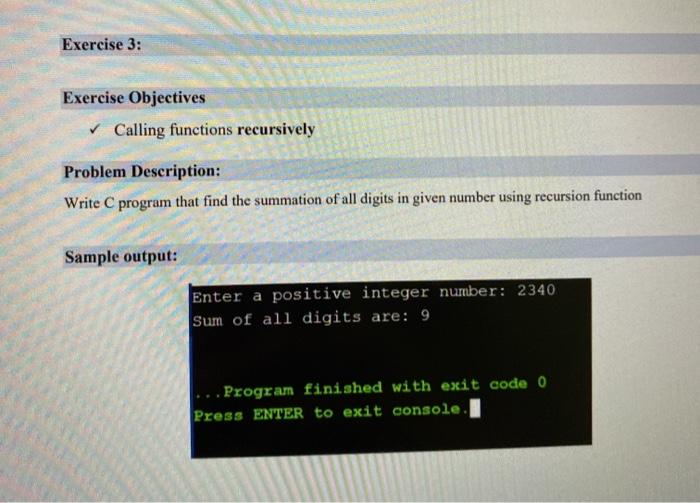 Solved Exercise 3: Exercise Objectives Calling functions | Chegg.com