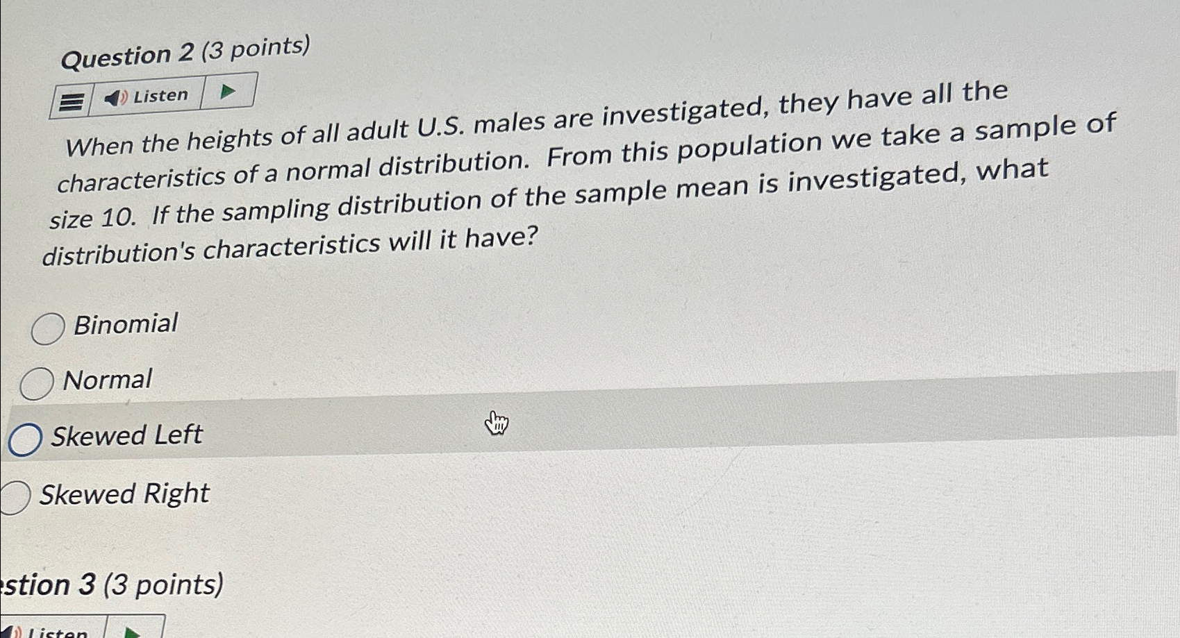 Solved Question 2 (3 ﻿points)ListenWhen the heights of all | Chegg.com