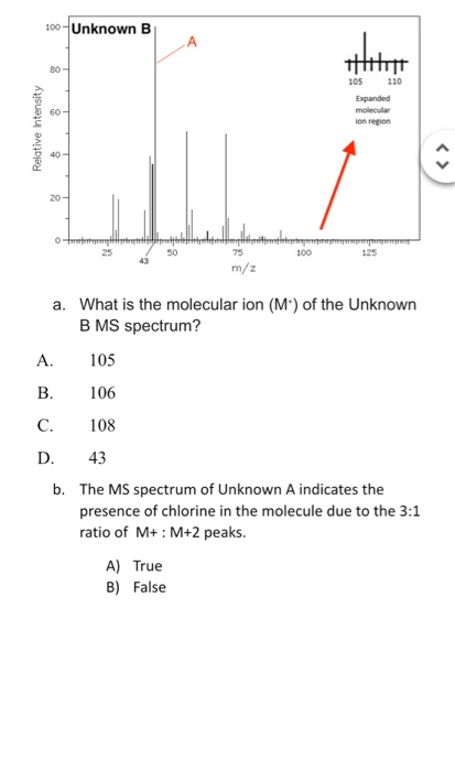 Solved 100 Unknown B Titutt 105 110 Expanded Molecular Chegg Com