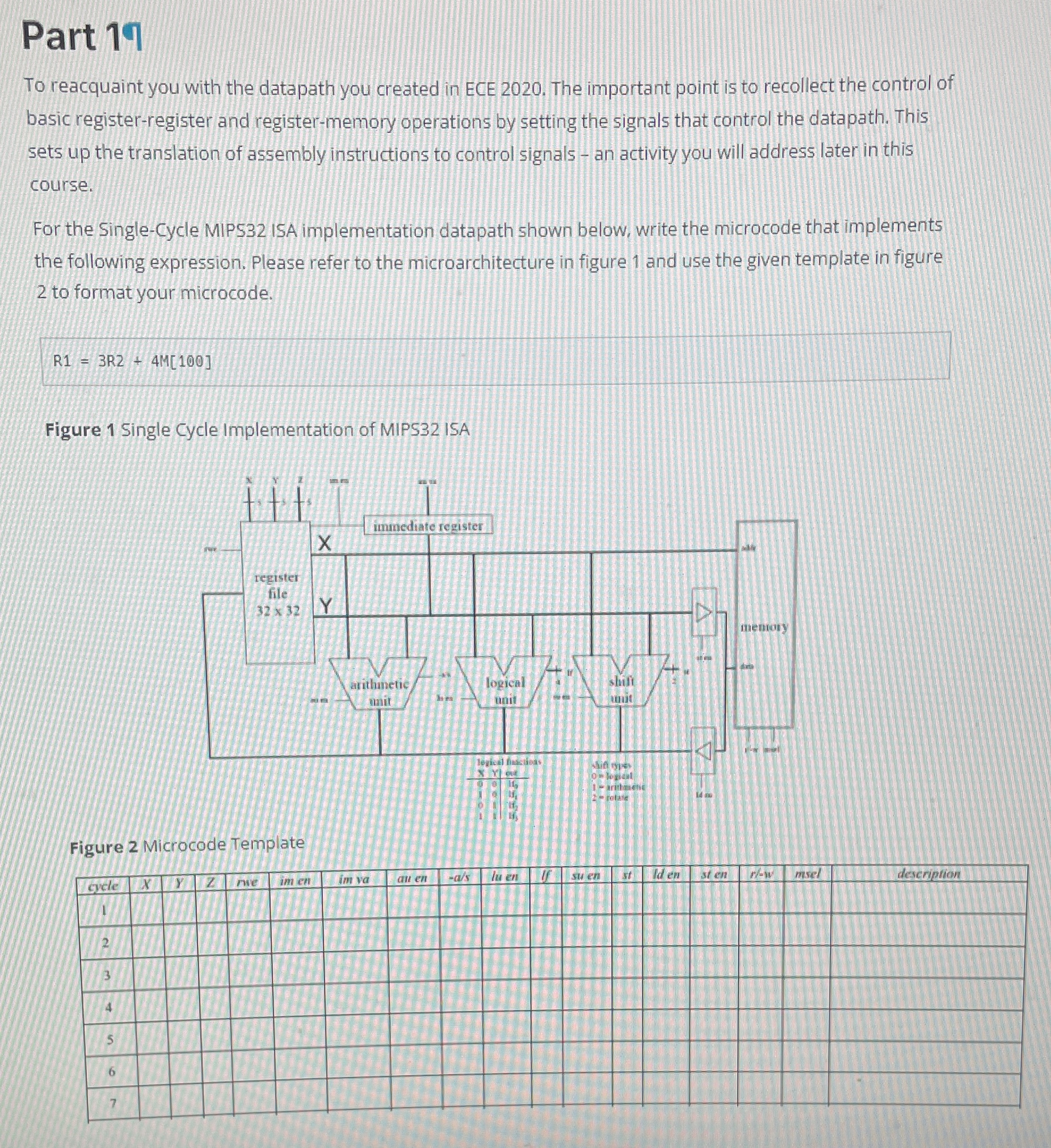Solved Part 19To reacquaint you with the datapath you | Chegg.com